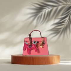 Premium Pink Kelly Bag Inspired– Hermes with Horse Charm