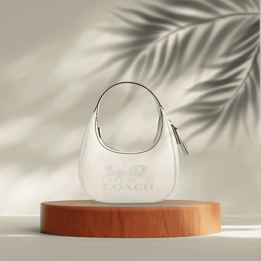 Premium White Coach-Inspired Hobo Bag