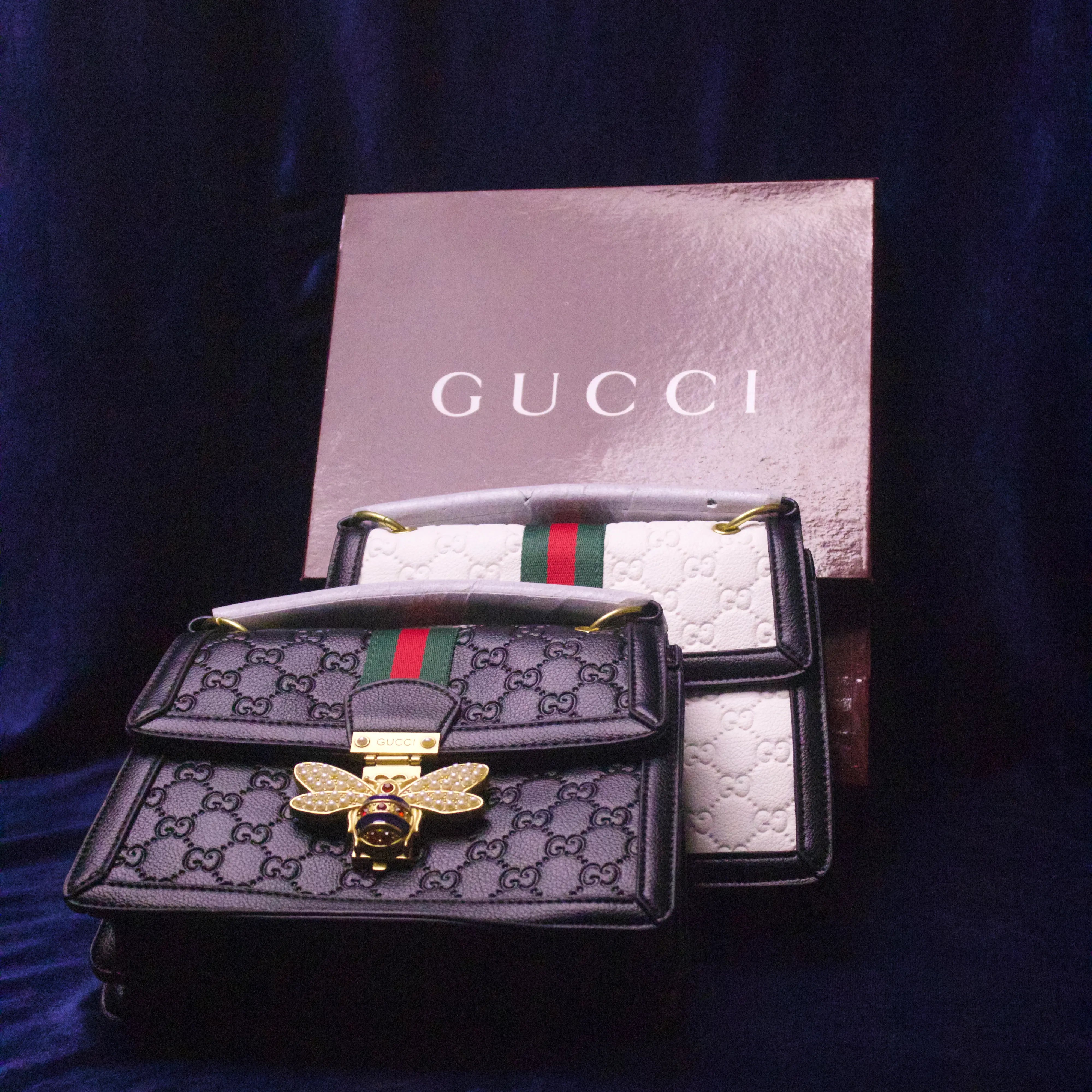 Premium White Dionysus-Inspired Bag with Bee Clasp