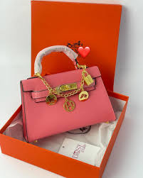 Premium Pink Kelly Bag  Inspired– Hermes with Horse Charm