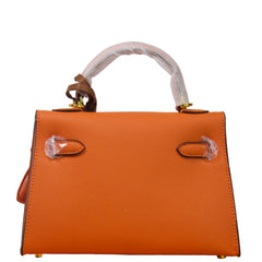 Premium orange Kelly Bag  Inspired by – Herme'swith Horse Charm